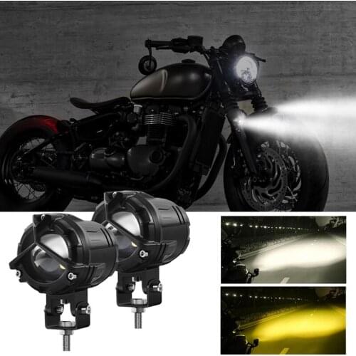 2PCS 60W Car Spotlights Work Lights Hi/Lo Beam Motorcycle Headlight Dual Color Led Fog Lights for Truck Off Road SUV Boat ATV