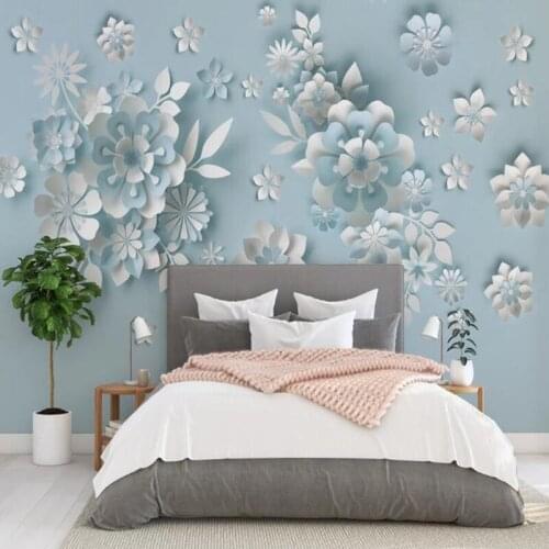 Customized papel de parede 3d, European embossed floral mural for living room background home decoration waterproof wallpaper