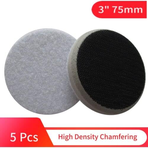 5PCS High Density Chamfering Hard Interface Pad 3 Inch 75mm Power Tools Accessories Hook and Loop