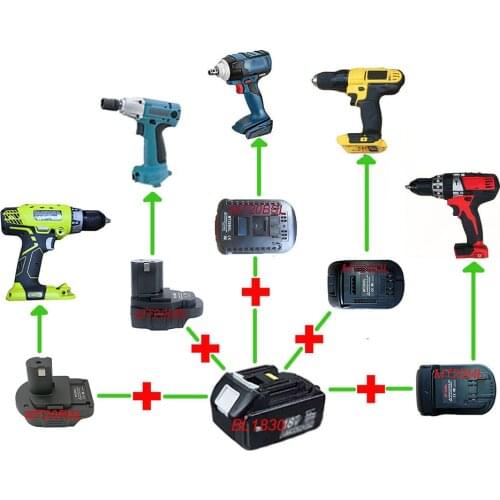 Adapter MT20BSL MT20DL MT20ML MT20MN MT20RNL Use Makita 18V Li-ion Battery BL1830 on Milwaukee Bosch Dewalt Ryobi Tool Converter