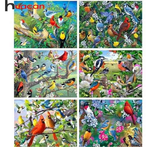 Huacan 5D Diamond Art Painting Bird Needlework Diamond Mosaic Embroidery Animals Home Decor