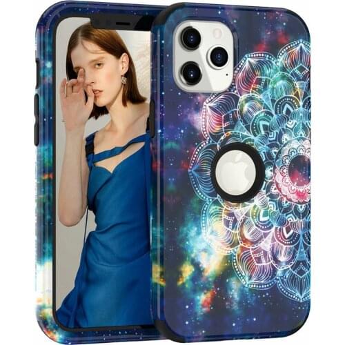 For iPhone 12 6.1Case,Datura Flower Heavy Duty Shock Absorption Cover Protector Phone Case Fit iPhone 12 Pro max ,12 mini Cover