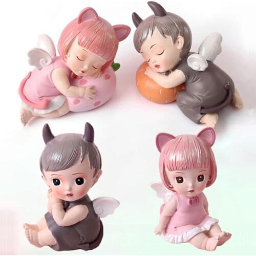 Internet Sensation Cake Decoration Fantasy Angel Devil Elsa And Keller Doll Cake Decoration Doll Baking Dress Up