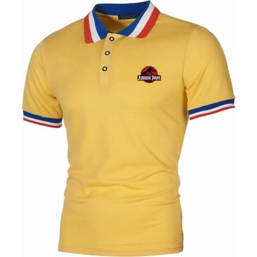 Men t-Shirt Youth Polo Shirt Male Short Sleeve Tee Topshirt JURASSIC PARK Tshirts Dinosaur World Graphic S-3XL
