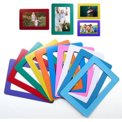 Home Colorful Magnetic Picture Frames Magnetic Frame DIY Photo Frame Fridge Refrigerator Magnet Photoframe PVC Home Decor