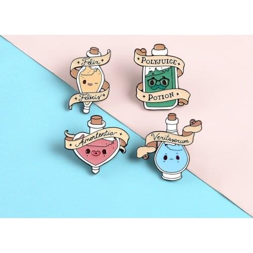 Magic Love Potions Enamel Pins Custom Brooches Lapel Pin Shirt Bag Colorful Badge Jewelry Gift For Lover Girl Friends