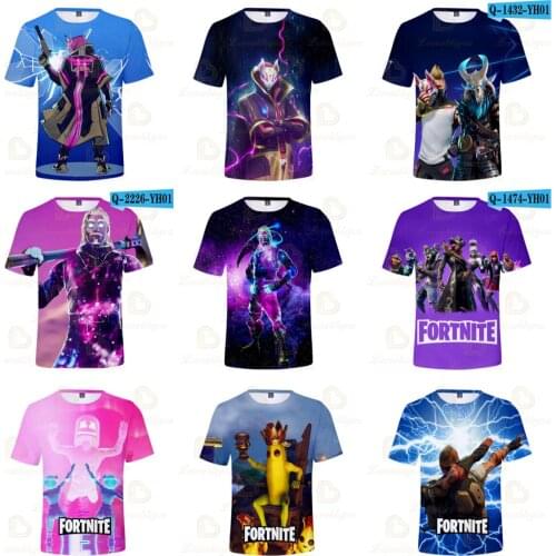 Fortnite Men and Women Anime Battle Royale T-shirt Birthday Gift Boys Girls 3D Victory Thin T-shirt Hero T-shirt Kids Game