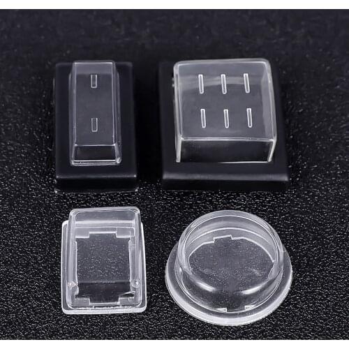 5 Pcs KCD Rocker Switch Transparent Dust Cover 15*21 25*31mm Mini Push Button Switch Waterproof Cap Cover Switch Waterproof Cap