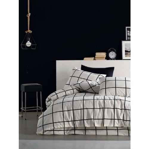 3 PIECES SINGLE BEDDING SET - 160x220 CM - DUVET COVER SHEET PILLOWCASE - 100% COTTON - COTE BLANC
