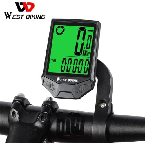 WEST BIKING Wireless Bicycle Computer Waterproof Bike Stopwatch Speedometer Large Digital Backlight MTB Road Cycling Odometer