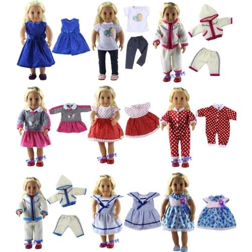 Many Style for Choice 15 Colors American Doll Dress 18 Inch Doll Clothes And Dresses
