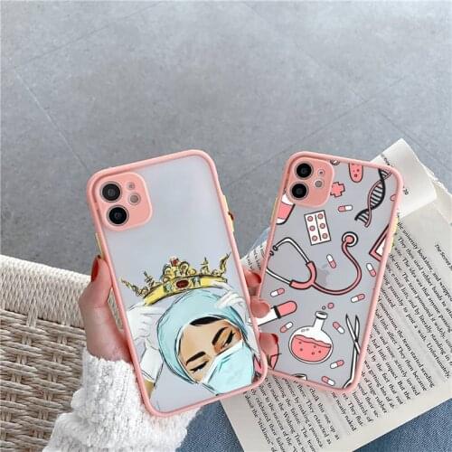 Medicine Doctor Nurse Phone Case Matte For iPhone 12 Mini 11 Pro XR XS Max 7 8 Plus X Hard PC Back Cover