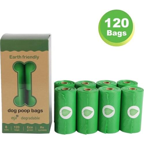 Dog Poop Bag Biodegradable Cat Pet Waste Bags Extra Thick Strong 100% Leak Proof Bags for Poop 8 Rolls/120 Count Eco-Friendly