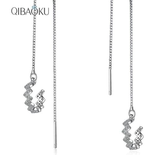 Fashion Long Clip Earrings AAA Zircon Stud Earrings for Women Ears Jewelry Korean Version Party Gift Fine Jewelry