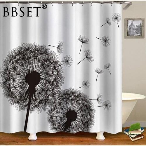 Top Quality Washable Shower Curtain Dandelion Pattern 3D Print Mildewproof Waterproof Multi-size Printed Cortina De Bano