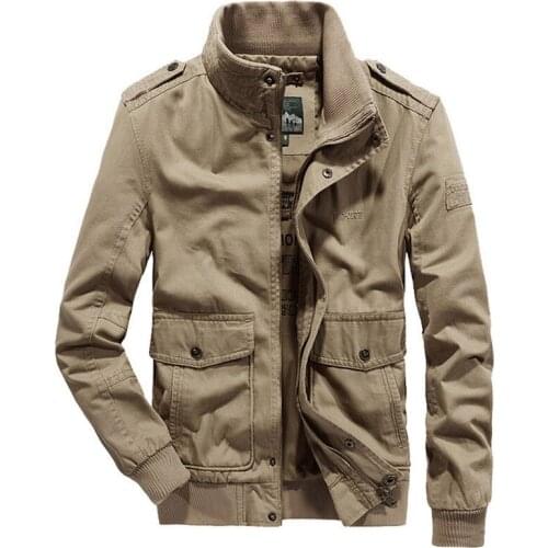 Spring Autunm Mens Europe Military Casual Style 100% Cotton Army Green Jacket Man Black Jackets Fashion Khaki Coats M-4XL