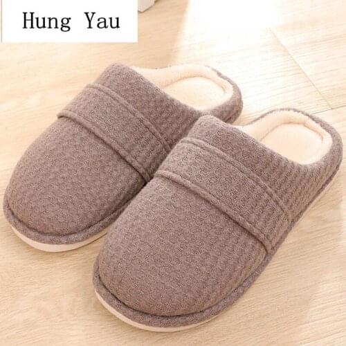 Men Slippers Flips Flops 2018 Winter Warm Shoes Man Fashion Solid Platform Female Slides Non-slip Flat Indoor Comfortable