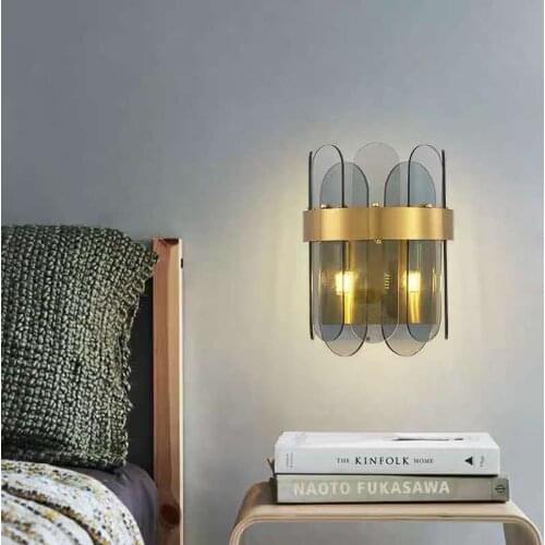 Nordice crystal wall sconce lighting crystal luminaria light gooseneck led wood aisle cabecero de cama monkey lamp wall lamp