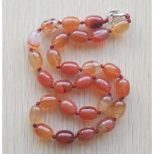 2016 new fashion hot selling high quality natural Red onyx drum beads pendants necklace jewelry free shipping