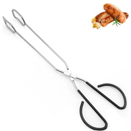 Stainless Steel Scissor Tongs Food Meat Scissor Food Baking Bread Clamp Barbecue Grilling Tong Kitchen Tool Accessories