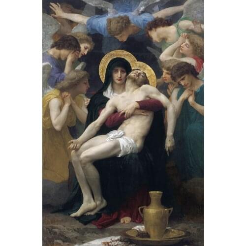 Wholesale painting # good quality #36" inch # William-Bouguereau suffering Jesus Christ print canvas oil painting-free shipping