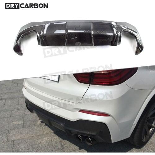 3D Style Dry Carbon Fiber Rear Diffuser Bumper Lip Spoiler For BMW X4 F26 M-Sport M-TECH 2014-2017 Car Styling