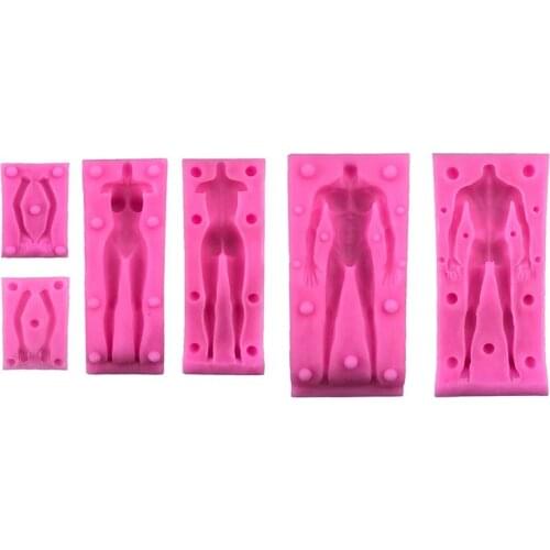 Doll Body Shape Silicone Mold 3D Soft Candy Tool Mannequin Manual Diy Chocolate Baking Decorative Clay Mold Supplies