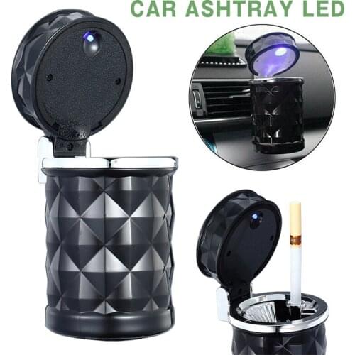 Universal Car LED Ashtray with Lid High Quality Cigarette Smoke Ash Tray Cup Storage Holder Automobile Ashtrays