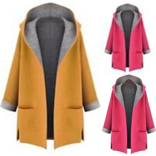 Women Lady Autumn Winter Warm Long Sleeve Hooded Coat Jacket Cardigan Outerwear