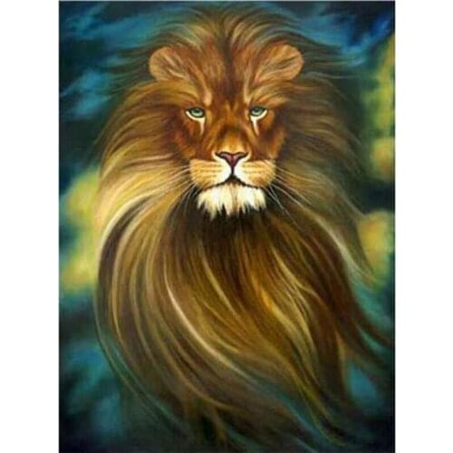 Animals 5D DIY Diamond Painting Cross Stitch Decoration Home Full Square/Round Drill Resin Mosaic Diamond Embroidery Lion L686