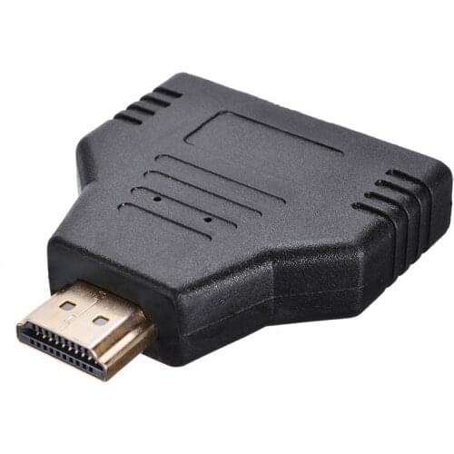 1pc Black Male To Female HDMI-compatible Splitter Adapter 1 In 2 Out HDMI-compatible Splitter Cable Extender Converter Adapters
