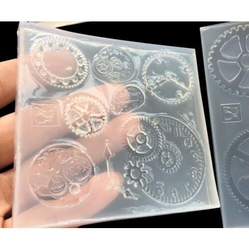 1 piece Gear combination DIY Silicone Crystal Drop Rubber Mold Transparent Clear Handmade Jewelry resin molds for jewelry