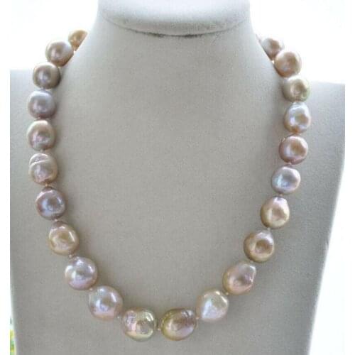 17" -18"12-14mm Pink Lavender Baroque-Drop KESHI Pearl Necklace