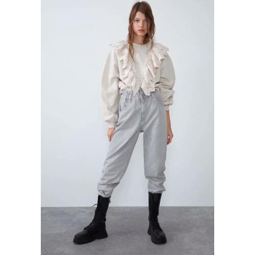 2020 Spring autumn New Embroidery plus size zaraing za women Sweatshirt sheining vadiming female Pullover sweatshirt CDC9443