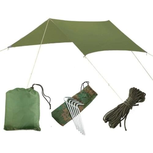 3mx3m Ultralight Beach car Sun Shelter Tarp Waterproof UV Awning Canopy Sunshade also can use as Camping mat with nail and rope
