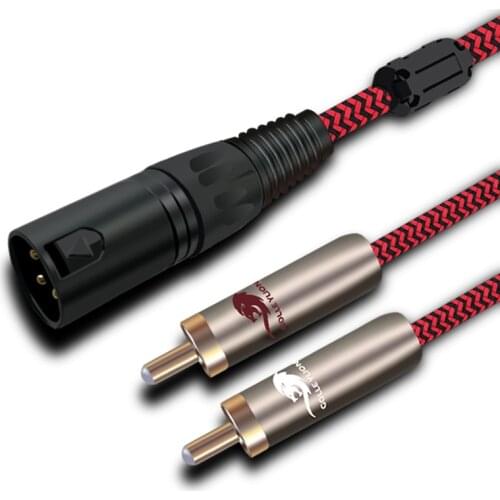 HIFI Audiophile Audio Cable XLR to 2 RCA Dual RCA to XLR 3 Pin OFC Cable for Amplifier Mixer Shielding M/M 1m 2m 3m 5m 8m