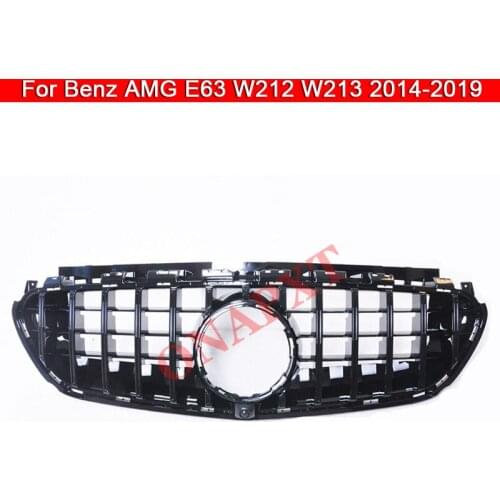 For Mercedes-Benz W212 W213 E63 2014-2019 AMG Car Styling Middle grille ABS plastic front bumper grill Auto vertical bar Grille