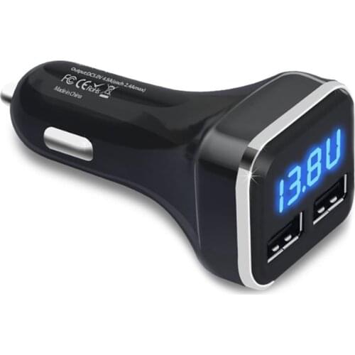 Car Charger Volt Meter Car Battery Monitor with LED Voltage & Amps Display, for iPhone 11 / Xs ,Galaxy S20 / S10