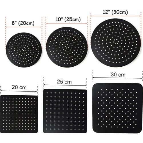 Stainless steel Black Bathroom Round and Square Rain Shower Head Ultrathin 2 mm 8 10 12 Inch