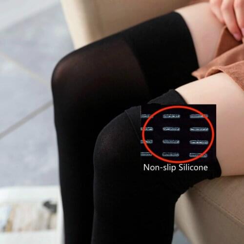2021 Non-slip Silicone Stockings Sexy Fashion Breathable Thigh High Comfortable Over Knee Stocking Soft Velvet Wide Tube Hosiery