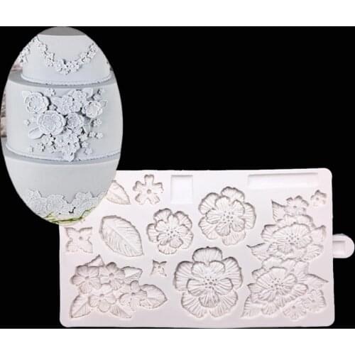 Flowers leaves Silicone Mold Sugarcraft Cookie Cupcake Chocolate Baking Mold Fondant Cake Decorating Tools