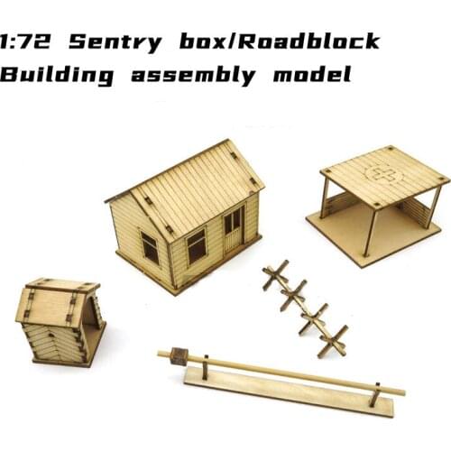1: 72 World War II Barricade Post Command Room Scene Wooden Assembly Model Ornaments Manual Gifts