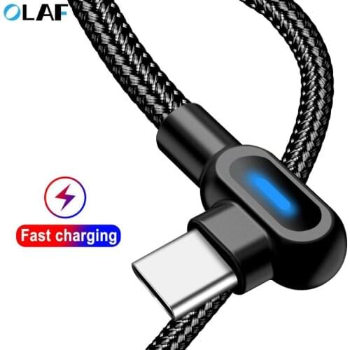Olaf USB Type C Cable For Samsung S10 Huawei P30 Pro Fast Charge Type-C Mobile Phone Charging Wire USB C Cable for Samsung S9 S8