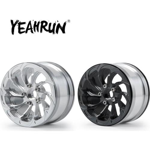 YEAHRUN Silver/Black 27# 2.2 inch Metal Beadlock Wheel Rims Hubs for AXIAL SCX10 D90 CC01 TRX4 1/10 Scale RC Crawler Car Parts