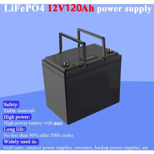 Land Voyager 12.8v 120AH lifepo4 battery with 100A BMS 12V 120Ah battery for go cart UPS Household appliances Inverter