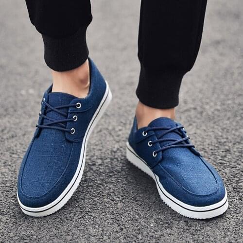 Fashion Men Shoes Comfortable Anti Slip Male Sneakers Autumn Black Canvas Casual Shoes Trainers Scarpe Uomo Walking Shoes 2020