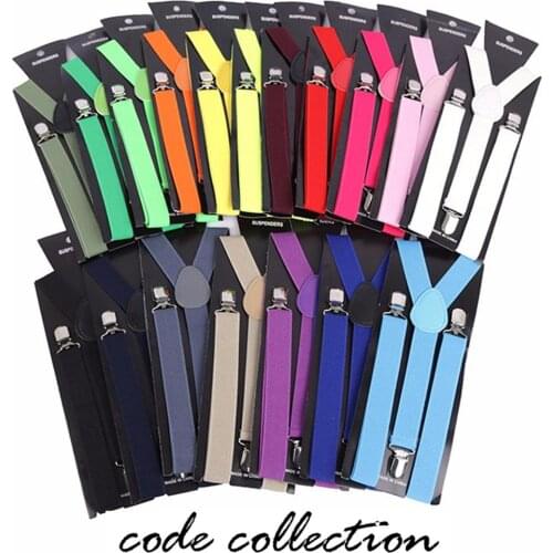 Fashion Plain Black Suspenders for Men Navy Red Burgundy Braces Unisex Strap Bretels Mannen Women Suspenders