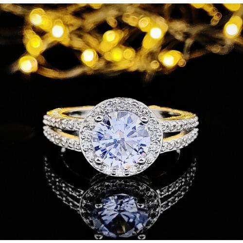 Moonso Wedding Engagement Rings Halo Rings for Women Wholesale Jewelry finger solid new fashion Rings R211A