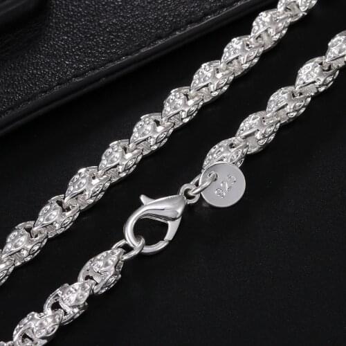 Noble hot 925 Sterling Silver 20/24 Inch 5mm Faucet Chain Necklace For Women Man Fashion Wedding Engagement Charm Jewelry