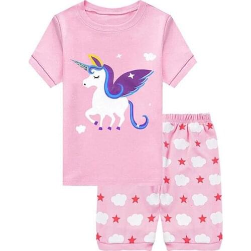 Summer Childrens Pajamas Baby Boy Clothes Cotton Pyjamas Kids T-shirt+Shorts 2pcs Cartoon Pajamas For Girls Boys Sleepwear Sets